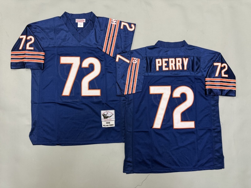 Men 2025 Nike Chicago Bears #72 Perry Blue Throwback Limited NFL Jersey style 002